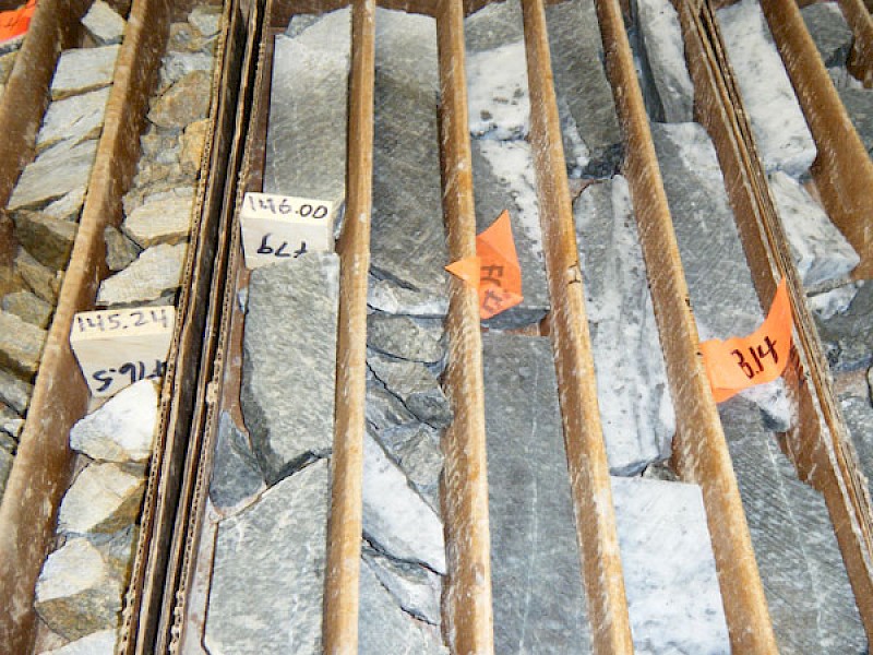 Drill Core from Hole 11E-2 - Deep Trench Vein